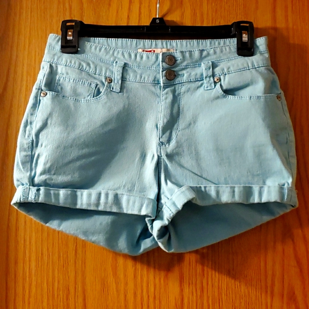 L.e.i Tatum High Rise Shorts; Robin's Egg Blue; Junior Size 5